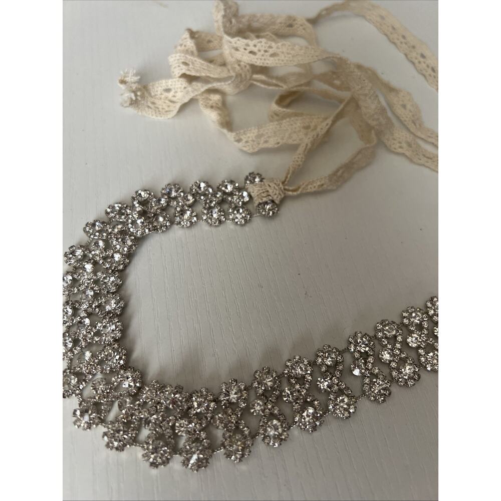 Handcrafted Bridal Rhinestone Wedding Belt Or Hair Band Bling Ribbon Bride